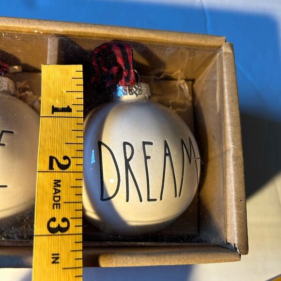 Rae Dunn White Holiday Ornaments Set - Imagine, Explore, Dream - Picture 7 of 10